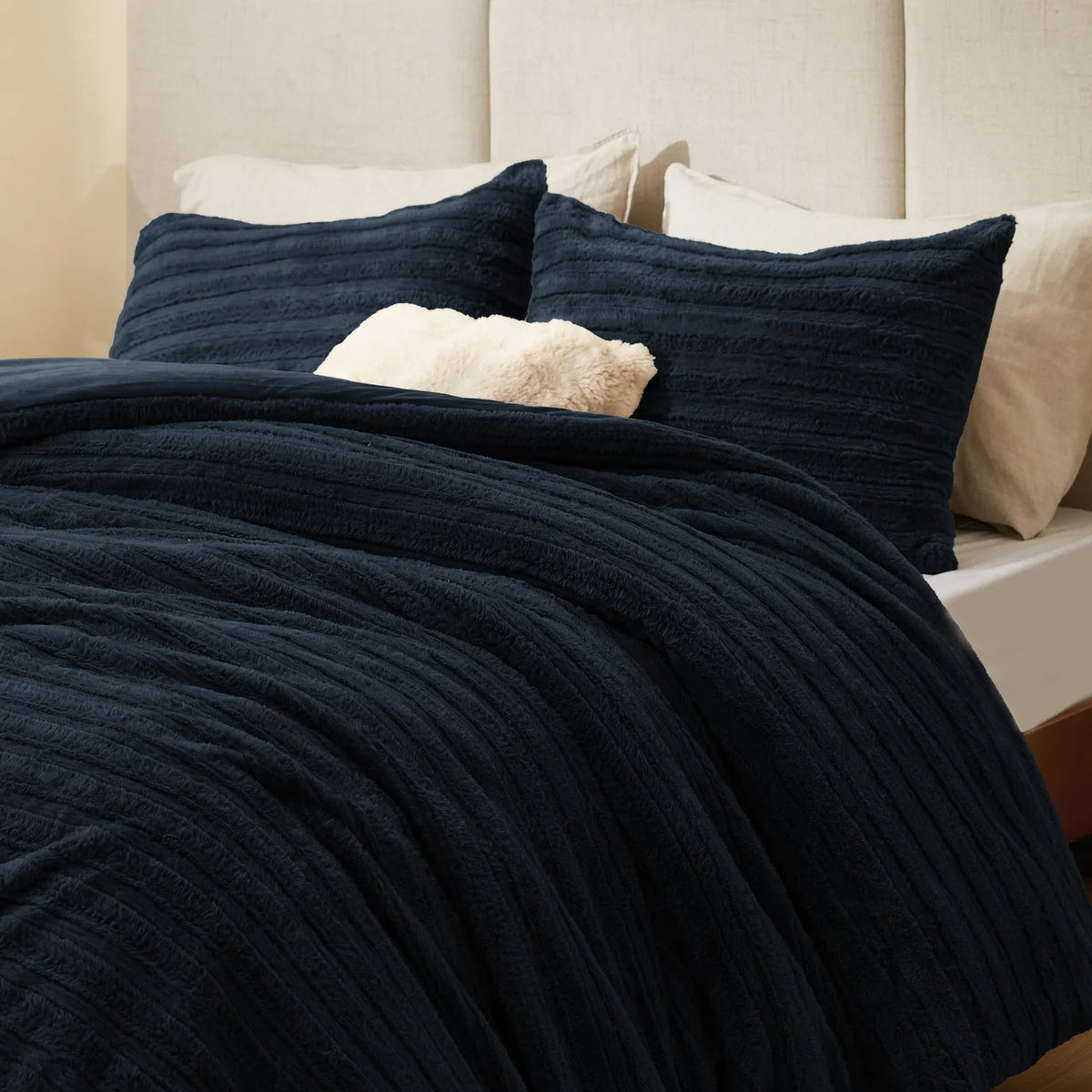 Luxe Flannel Fleece Comforter Set – Warm Faux Fur Bedding
