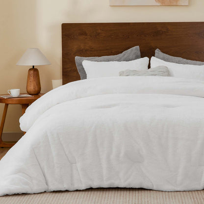 Luxe Flannel Faux Fur Comforter Set – Thick Winter Bedding