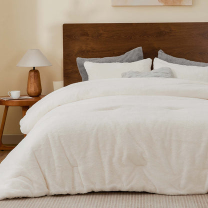 Luxe Flannel Faux Fur Comforter Set – Thick Winter Bedding