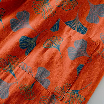 Ginkgo Biloba Cotton Gauze Kimono Robe