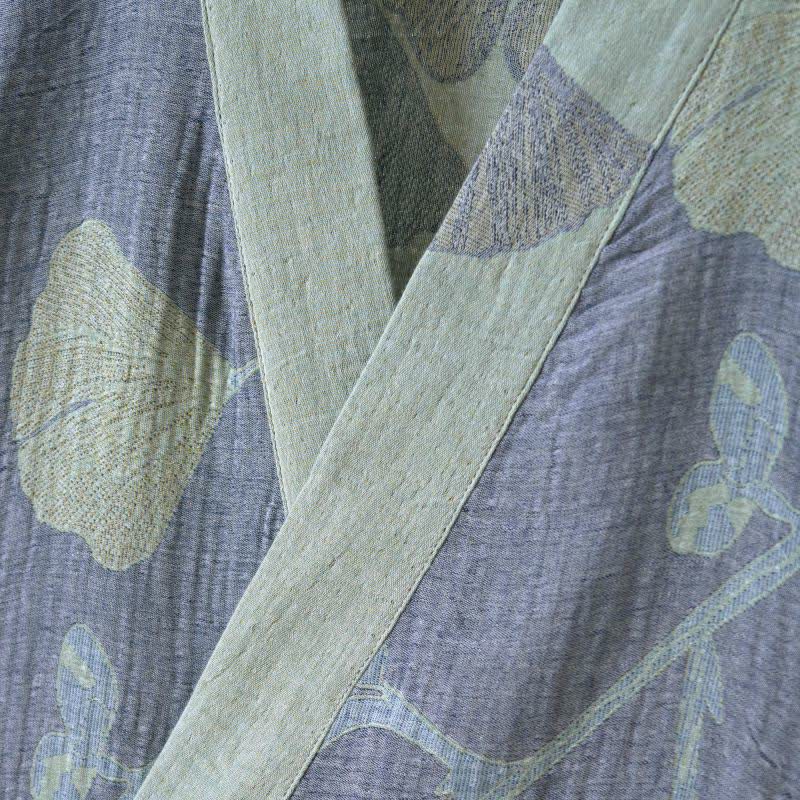 Ginkgo Leaf Organic Cotton Kimono Robe