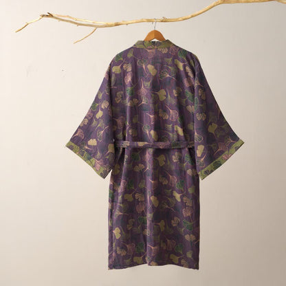Ginkgo Biloba Cotton Gauze Kimono Robe
