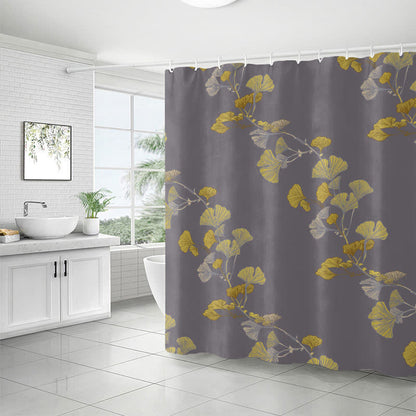 Ginkgo Leaf Print Shower Curtain