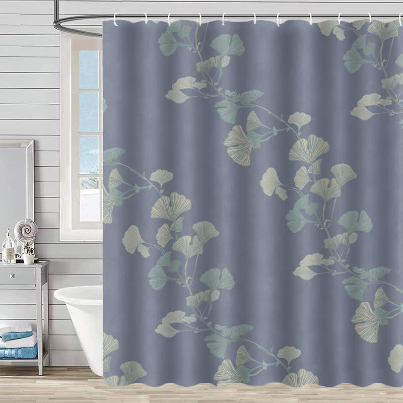 Ginkgo Leaf Print Shower Curtain