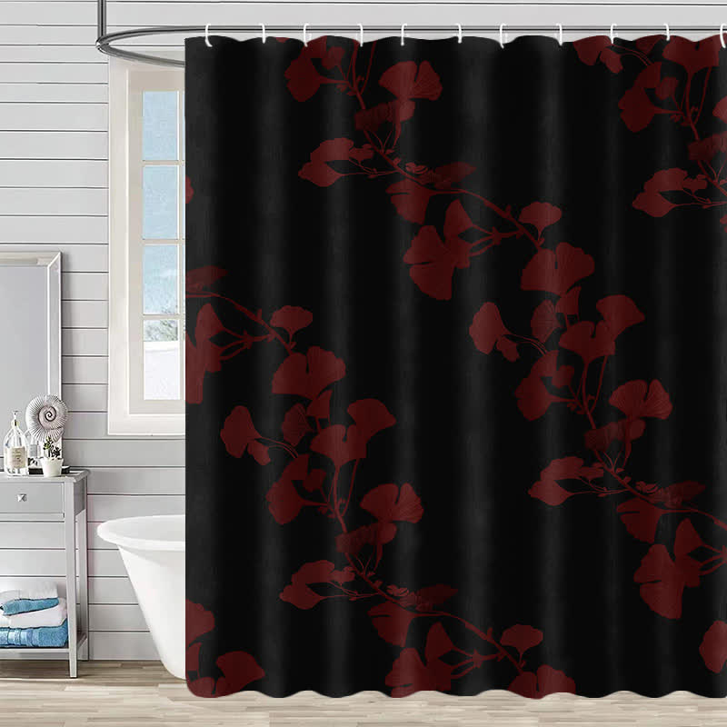 Ginkgo Leaf Print Shower Curtain