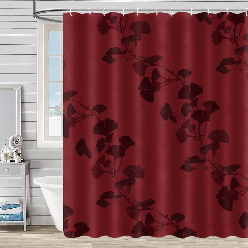 Ginkgo Leaf Print Shower Curtain