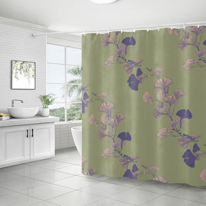 Ginkgo Leaf Print Shower Curtain