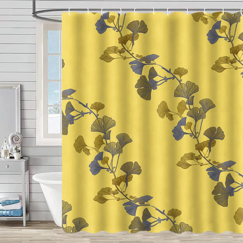 Ginkgo Leaf Print Shower Curtain