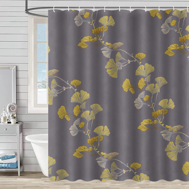 Ginkgo Leaf Print Shower Curtain