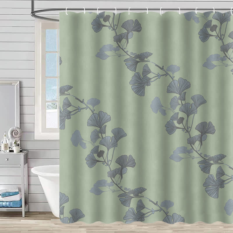 Ginkgo Leaf Print Shower Curtain