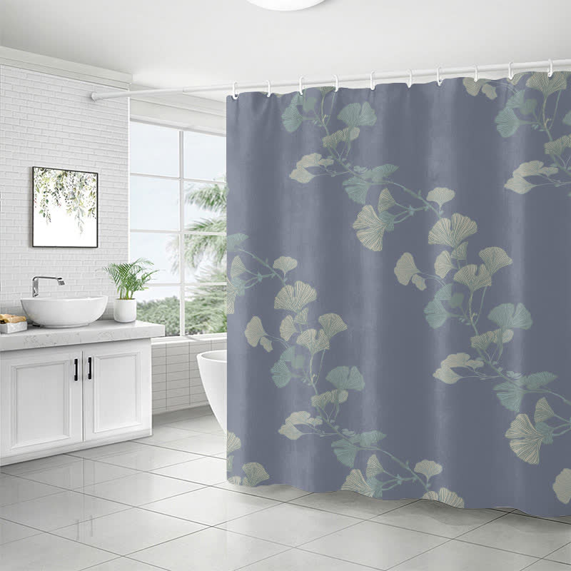 Ginkgo Leaf Print Shower Curtain