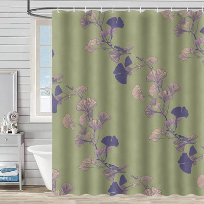Ginkgo Leaf Print Shower Curtain