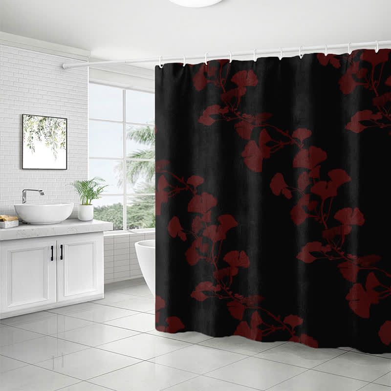 Ginkgo Leaf Print Shower Curtain