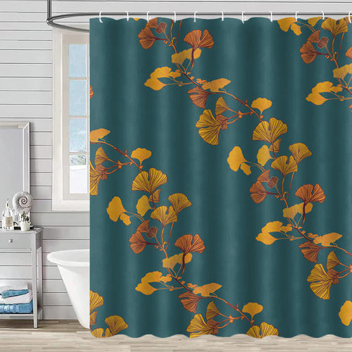 Ginkgo Leaf Print Shower Curtain