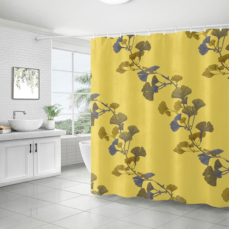 Ginkgo Leaf Print Shower Curtain