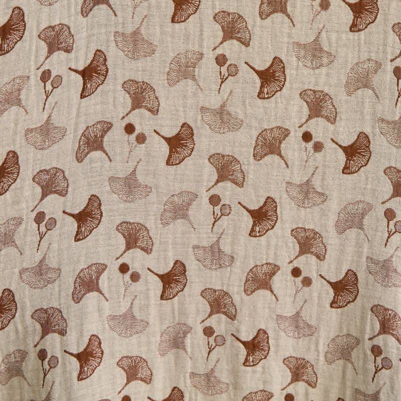 Two-Tone Ginkgo Cotton Gauze Kimono Robe