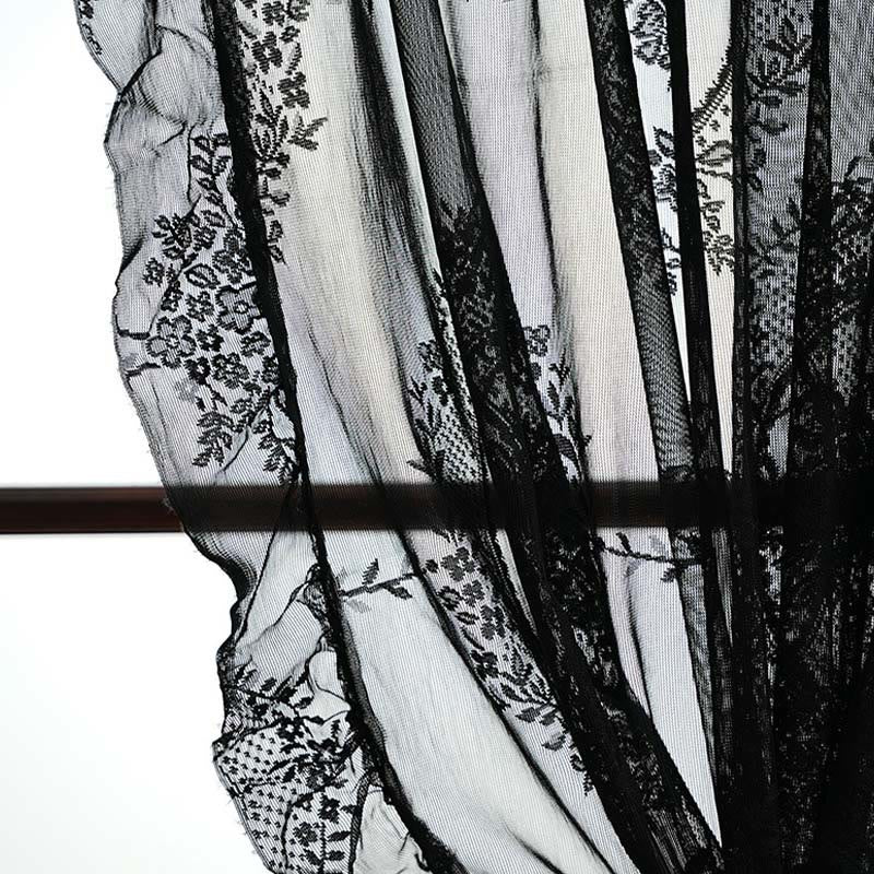 Cottage Lace Sheer Curtain with Ruffle Trim