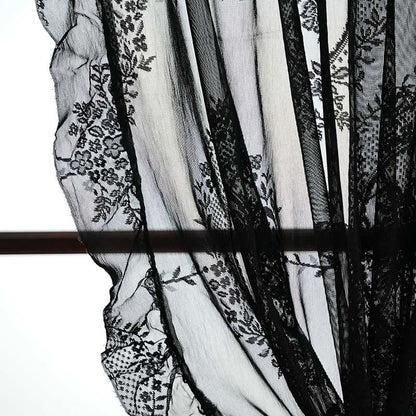 Cottage Lace Sheer Curtain with Ruffle Trim