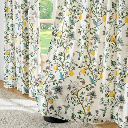 Vintage Country Bird & Floral Curtain