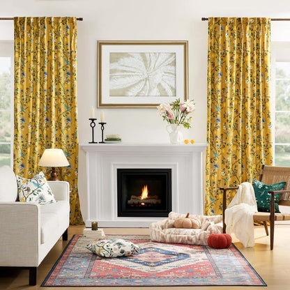 Vintage Country Bird & Floral Curtain