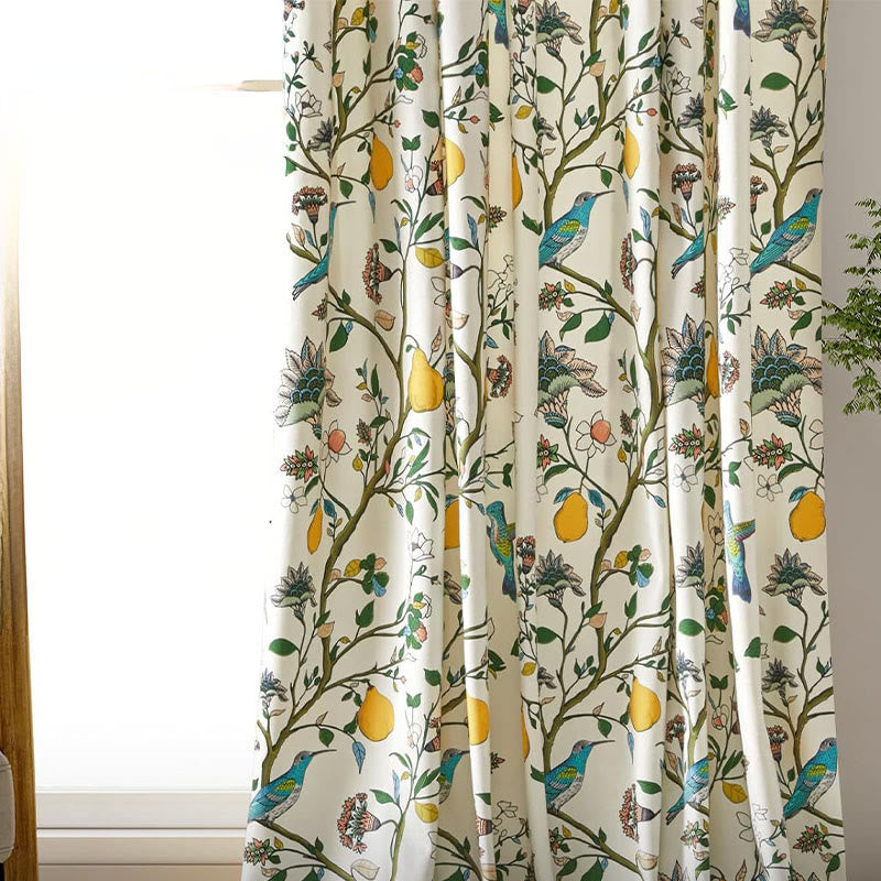 Vintage Country Bird & Floral Curtain