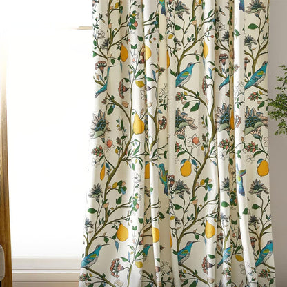 Vintage Country Bird & Floral Curtain