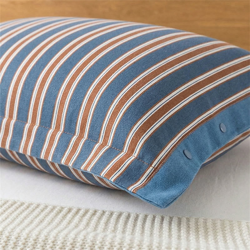 Classic Vertical Stripe Button Pillowcases (2PCS)