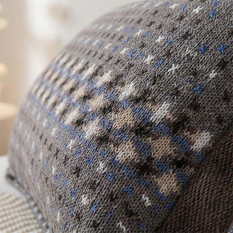 Jacquard Knit Cotton Button Pillowcases (2PCS)