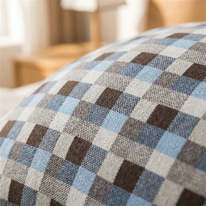 Grid Button Pure Cotton Pillowcases (2PCS)
