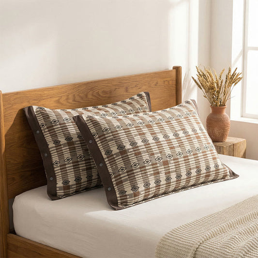 Diamond Button Cotton Pillowcases (2PCS)