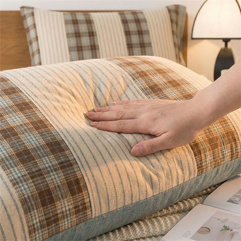 Plaid Stripe Pure Cotton Pillowcases (2PCS)