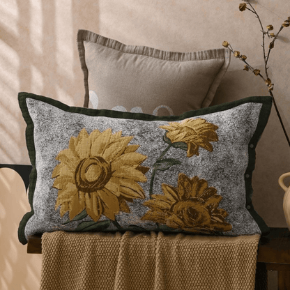 Pure Cotton Jacquard Sunflower Pillowcases (2PCS)