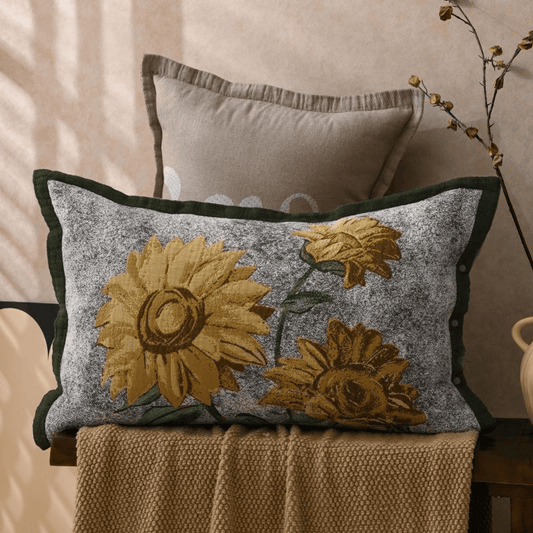 Pure Cotton Jacquard Sunflower Pillowcases (2PCS)