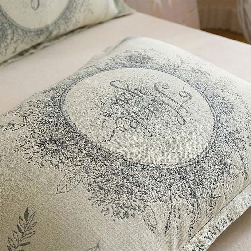 Grateful Floral Cotton Linen Pillowcases (2PCS)