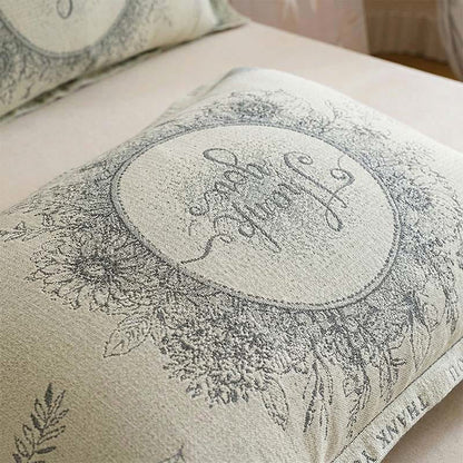 Grateful Floral Cotton Linen Pillowcases (2PCS)