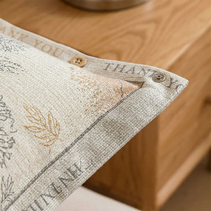Grateful Floral Cotton Linen Pillowcases (2PCS)