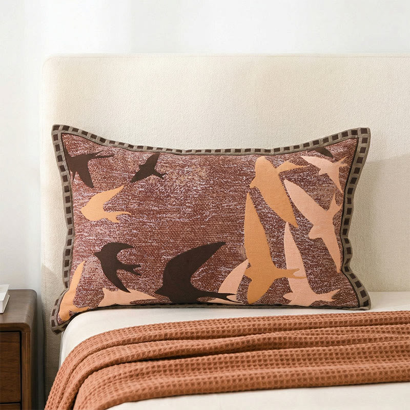 Birds Jacquard Vintage Button Pillowcases (2PCS)