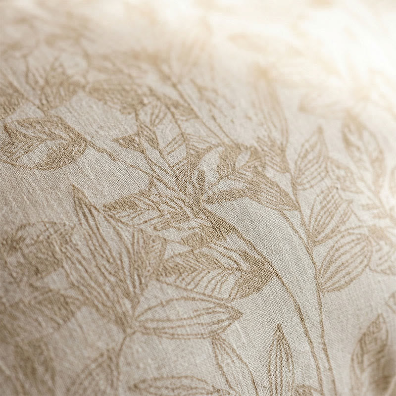 Rustic Floral Linen Button Pillowcases (2PCS)