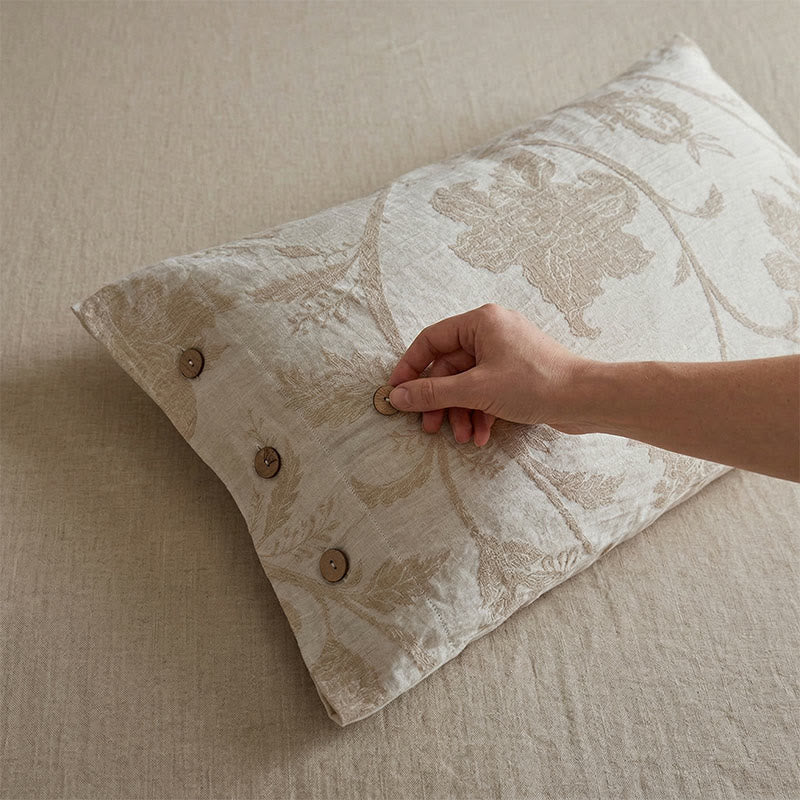 Vintage Floral Cotton Linen Pillowcases (2PCS)