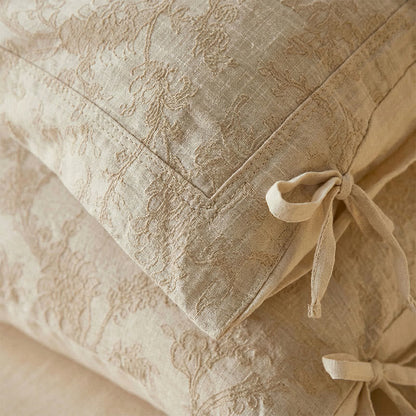 Floral Bow Tie Cotton Linen Pillowcases (2PCS)