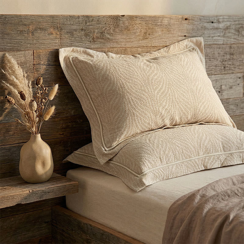 Wheat Jacquard Envelope Pillowcases (2PCS)