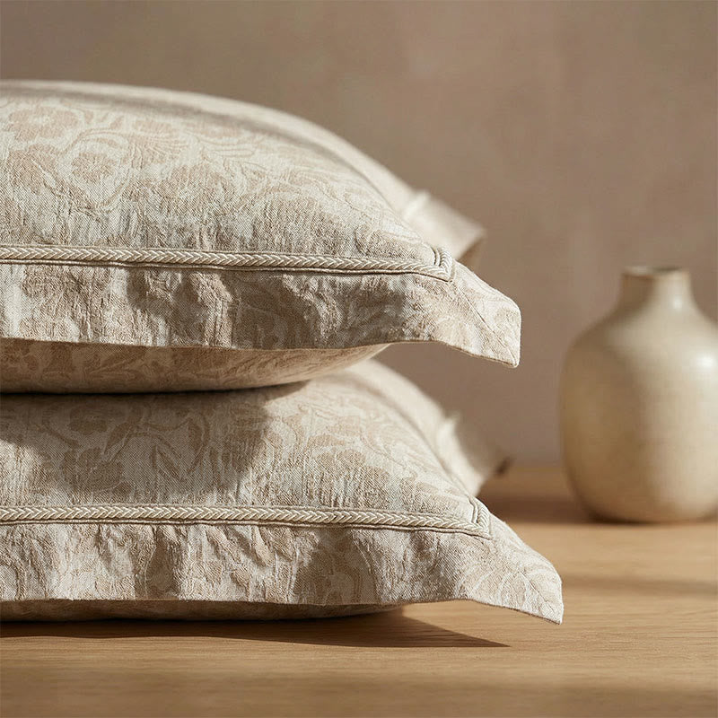 Elegant Floral Jacquard Envelope Pillowcases (2PCS)
