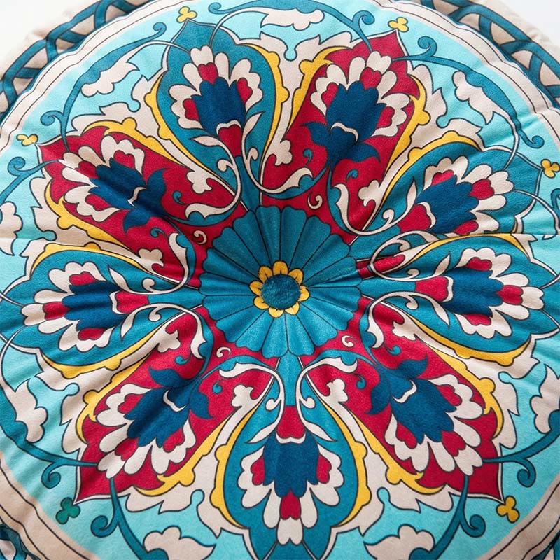Mandala Bohemian Snow Lotus Throw Pillow