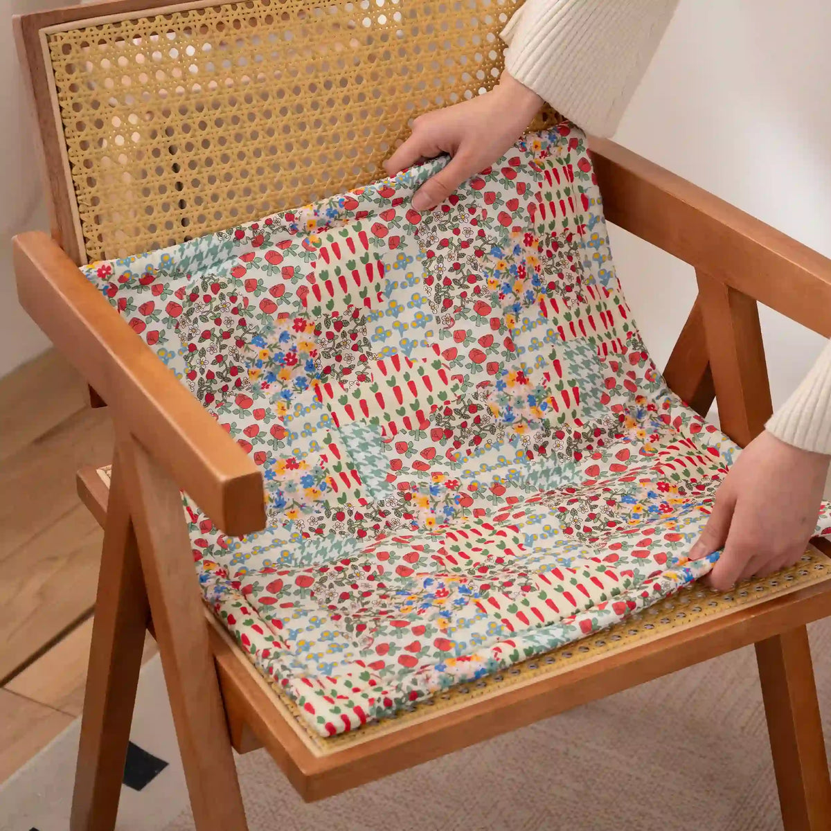 Cottage Floral Patchwork Chair Cushion