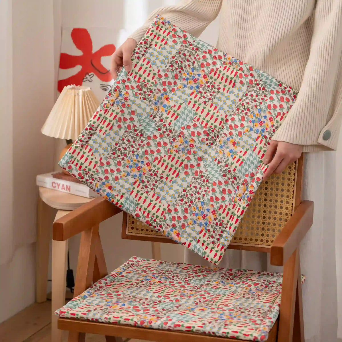 Cottage Floral Patchwork Chair Cushion