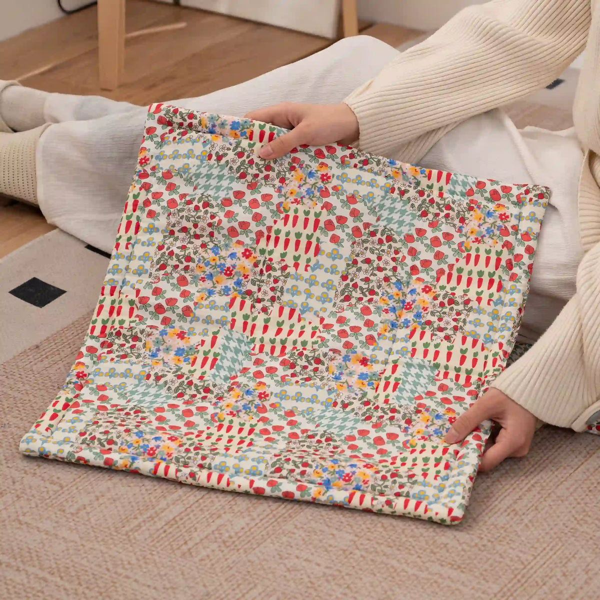 Cottage Floral Patchwork Chair Cushion