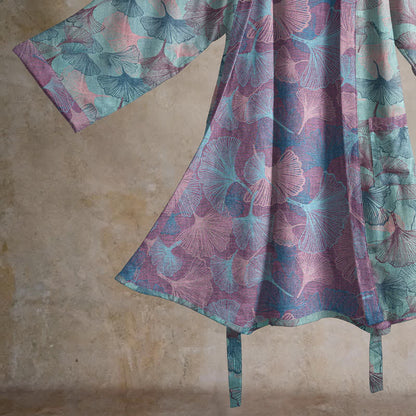 Dreamy Ginkgo Leaf Cotton Kimono Robe