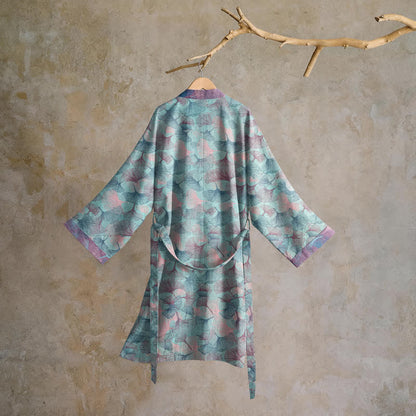 Dreamy Ginkgo Leaf Cotton Kimono Robe