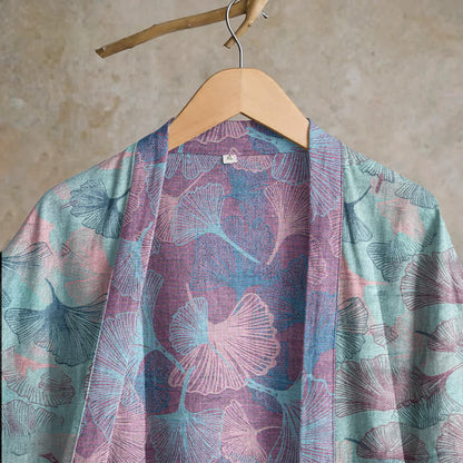 Dreamy Ginkgo Leaf Cotton Kimono Robe