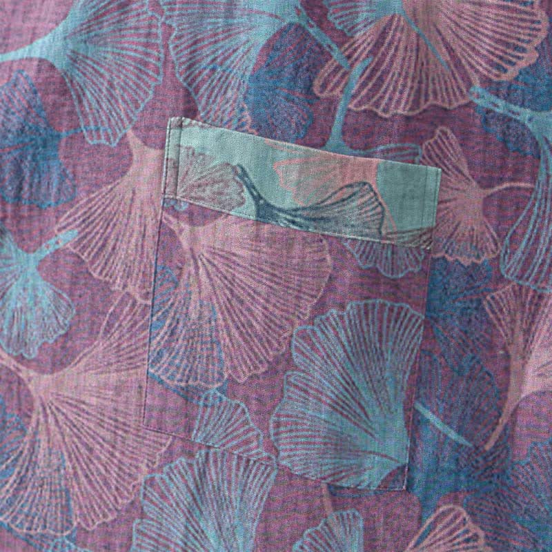 Dreamy Ginkgo Leaf Cotton Kimono Robe